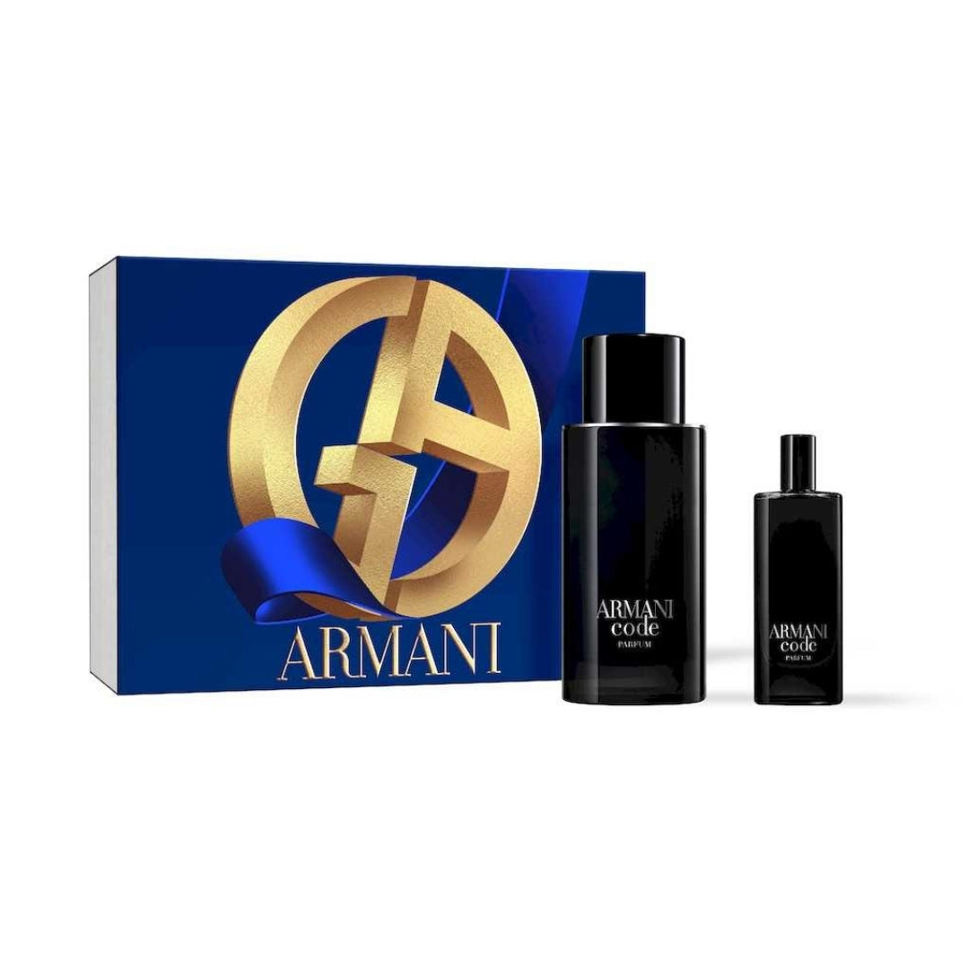 Armani Code Men Parfum Set: Refillable Parfum 125ml + Mini EdP 15ml